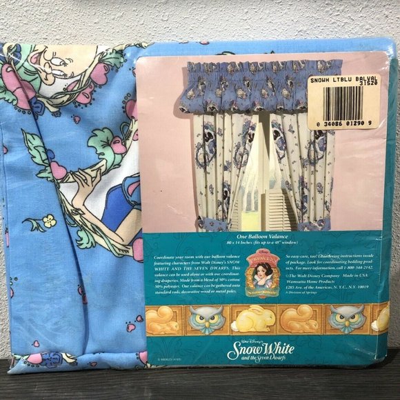 Vintage Disney Snow White Standard Pillowcase Standard And Balloon Valance - Picture 4 of 7